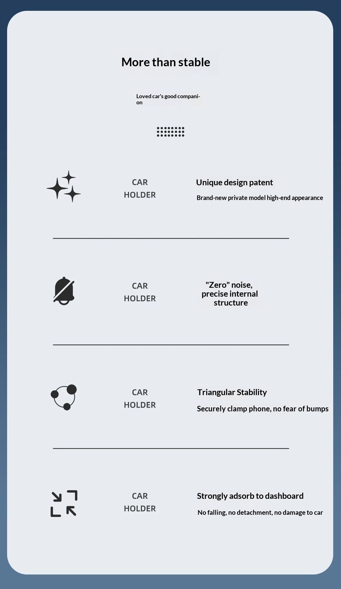 Supporto per telefono con ventosa F5Pro+ unico, da fissare alla bocchetta dell'aria, al cruscotto, al navigatore e all'auto._voghion.com