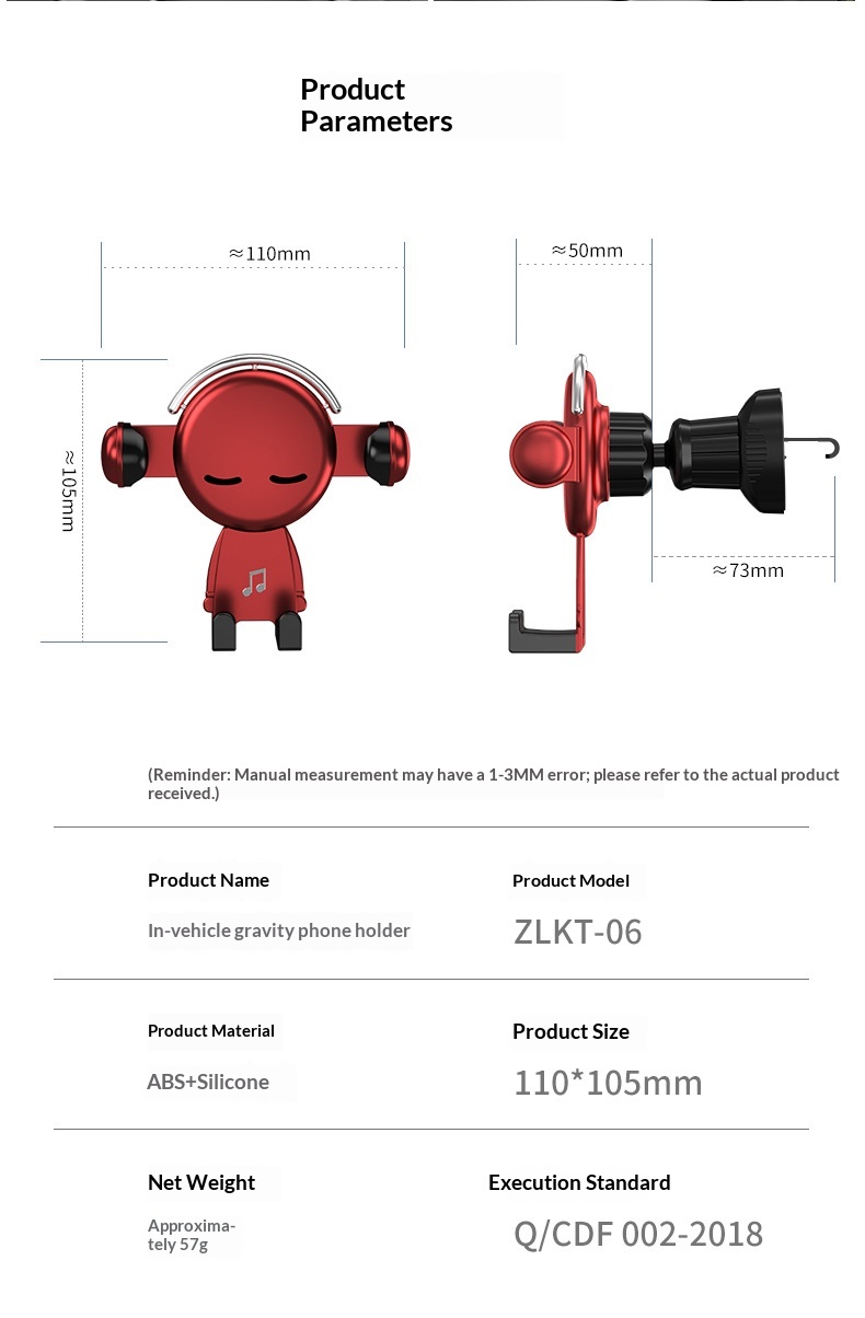 Dropshipping all'ingrosso di accessori creativi Supporto per navigatore a gravità per bocchetta dell'aria Supporto multifunzionale per telefono da auto_voghion.com