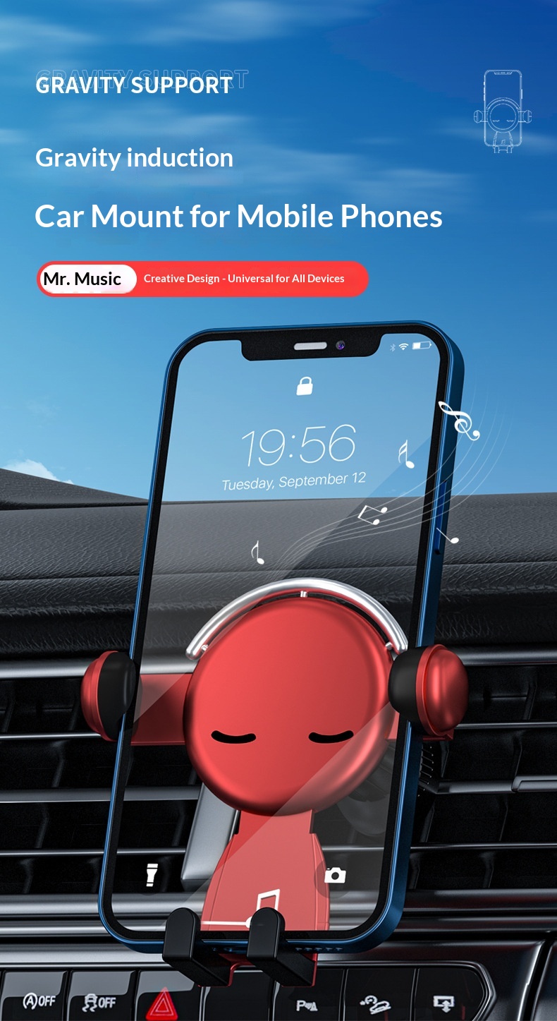 Dropshipping all'ingrosso di accessori creativi Supporto per navigatore a gravità per bocchetta dell'aria Supporto multifunzionale per telefono da auto_voghion.com