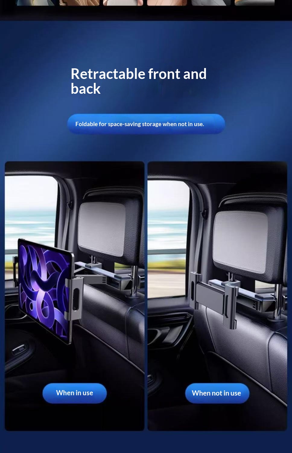 Supporto per telefono da auto, supporto girevole per iPad sullo schienale del sedile posteriore, supporto per tablet in auto_voghion.com