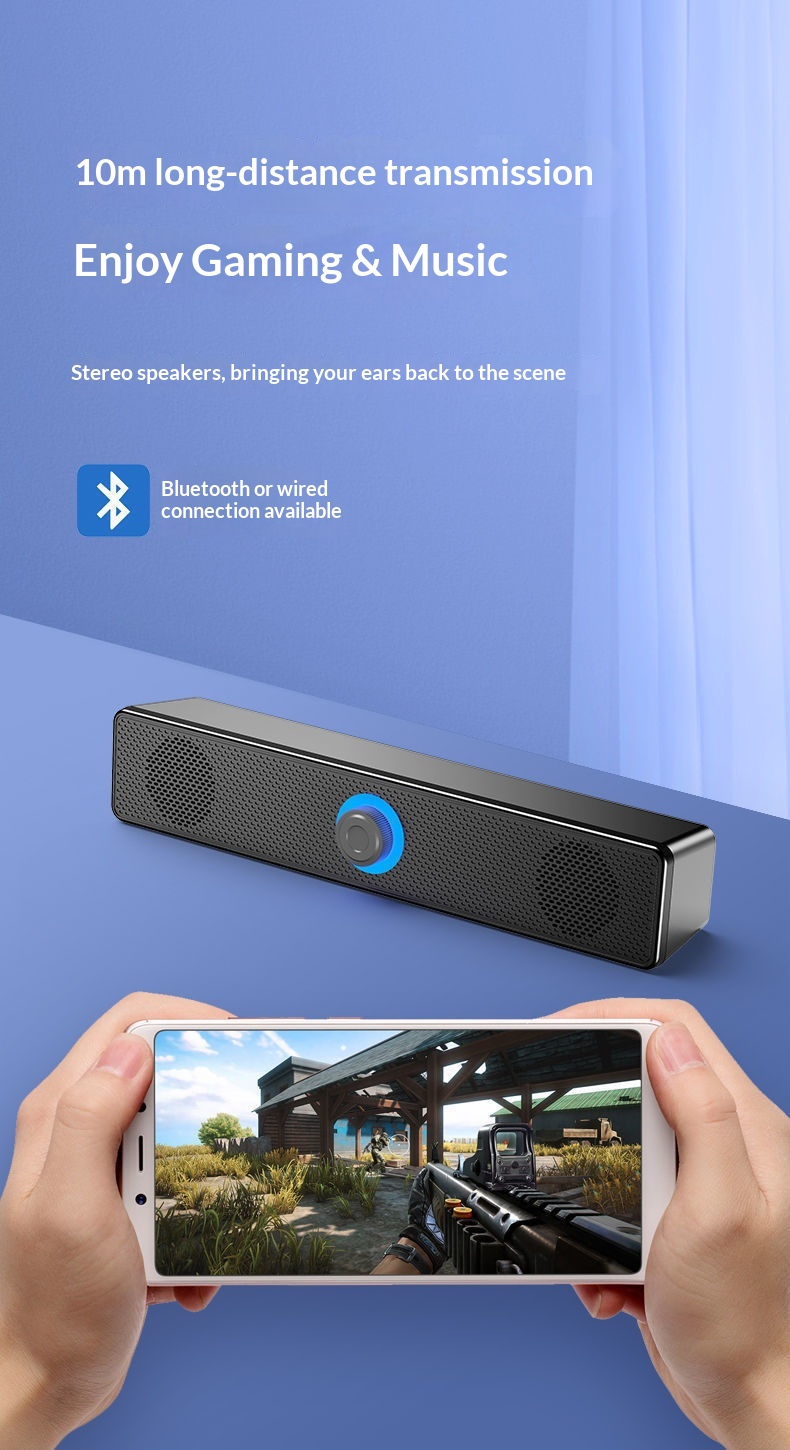 Cross-border E-350TS Long Strip Small Computer Desktop Laptop Home Speaker Wired Subwoofer_voghion.com