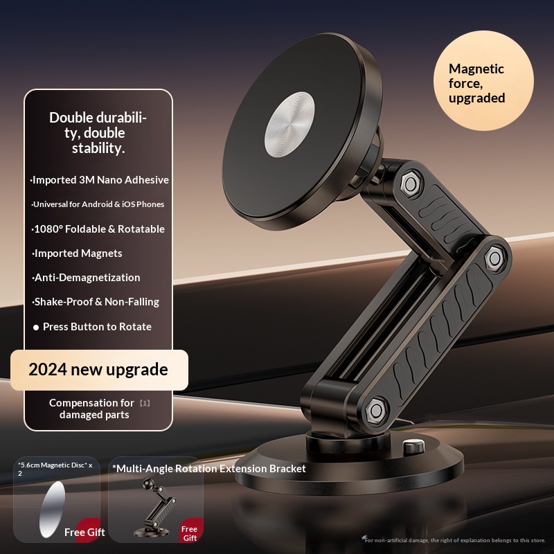 Support de téléphone magnétique pliable pour tableau de bord, universel, pour grille d'aération, support de navigation_voghion.com