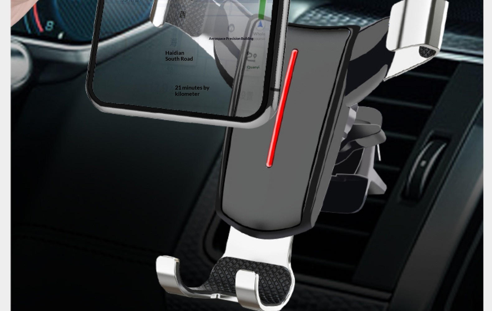 Supporto universale per telefono da auto con navigatore e bocchetta dell'aria, attacco a triangolo con testa di toro._voghion.com