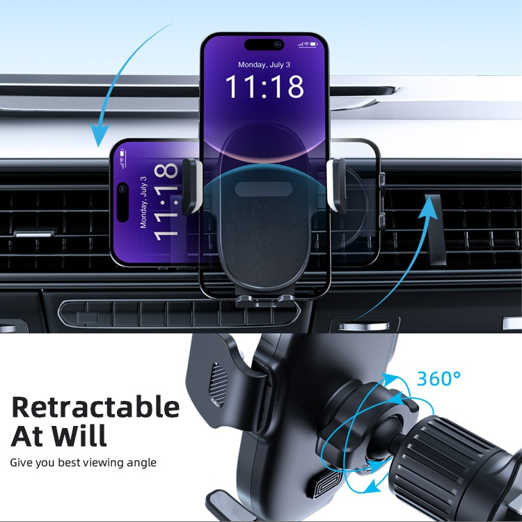 Car Holder For Dashboard, Windshield Suction Cup, Rotating Air Vent Hook, Phone Navigation Stand_voghion.com
