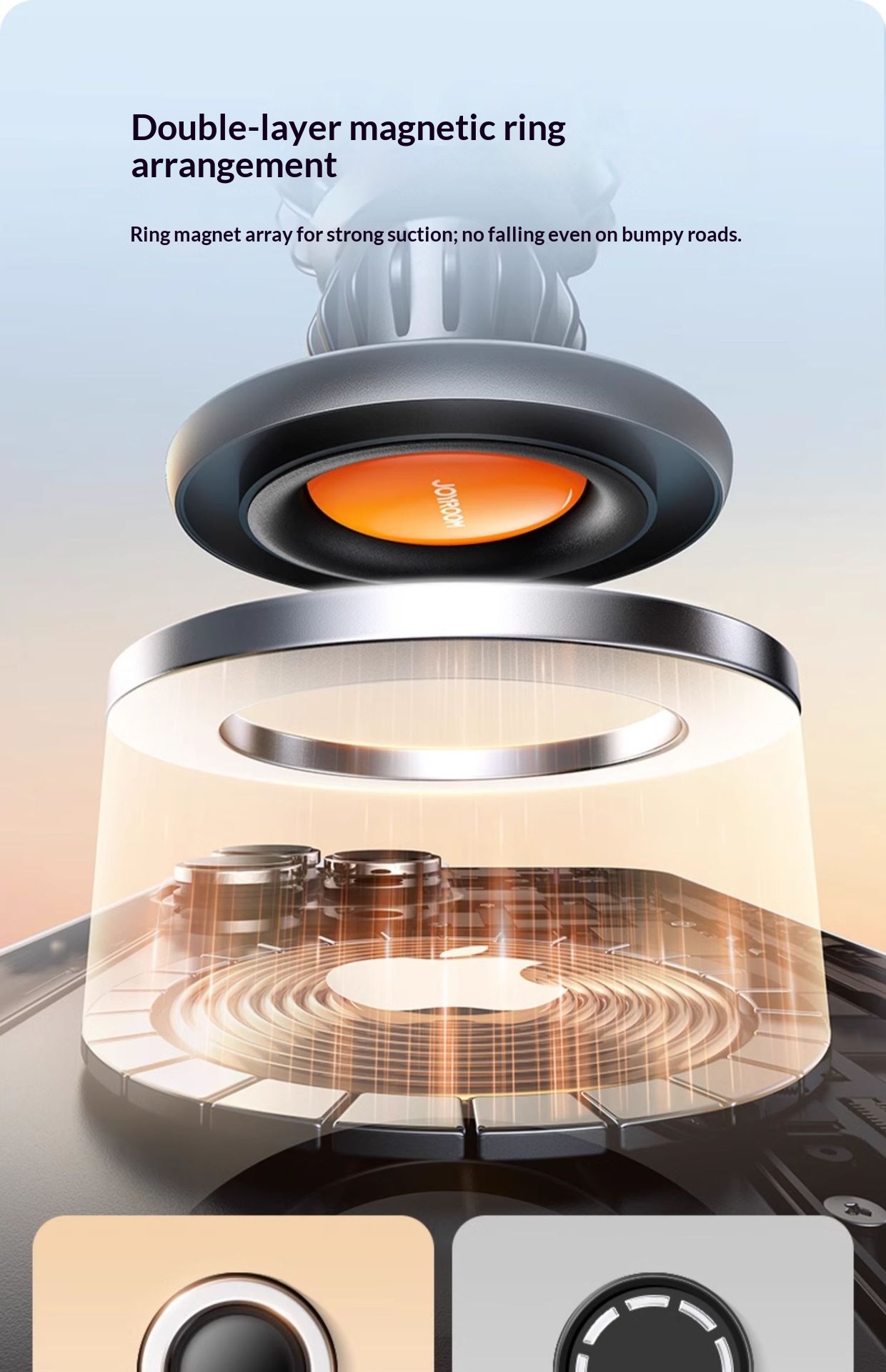 Support magnétique pour téléphone Joyroom pour grille d'aération, support de navigation pour voiture, fixation_voghion.com