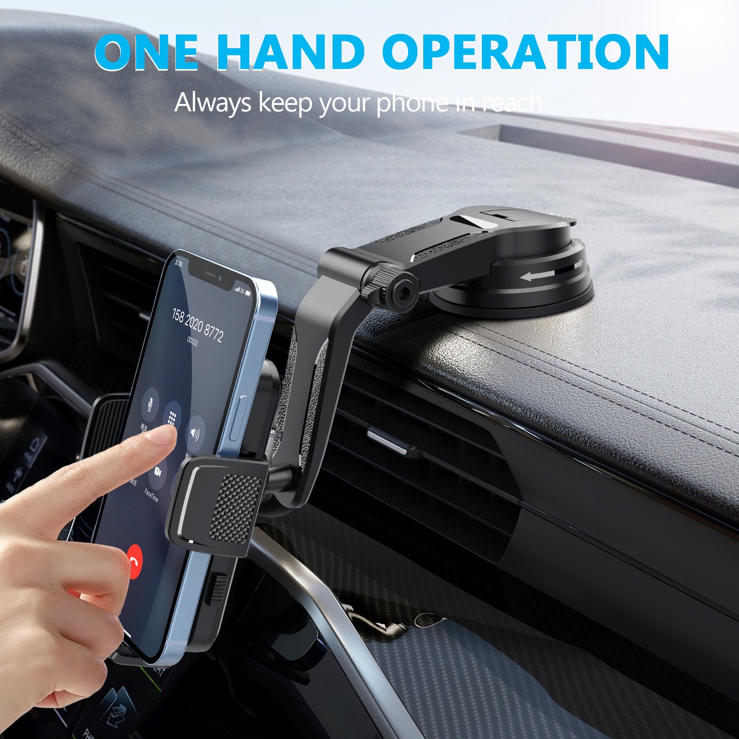 Multifunktionale Autohalterung für Armaturenbrett und Windschutzscheibe, Saugnapfhalterung, ausziehbare Handyhalterung für Navigationssystem_voghion.com