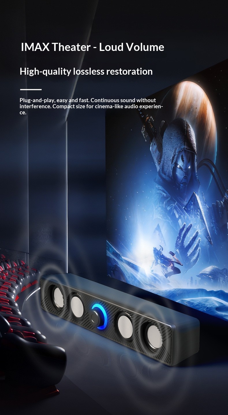 Leerfly E-1136 Computer Long Strip Speaker Laptop Home Desktop Mini USB Subwoofer_voghion.com