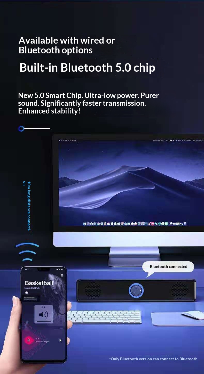 Cross-border E-350TS Long Strip Small Computer Desktop Laptop Home Speaker Wired Subwoofer_voghion.com