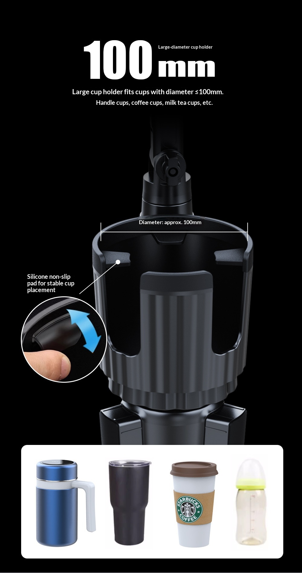 Handyhalterung Mit Becherhalter Für Mittelkonsole Navigation_voghion.com