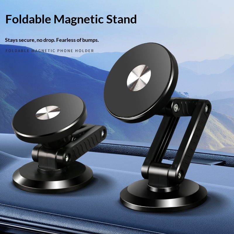 Support de téléphone magnétique pliable pour tableau de bord, universel, pour grille d'aération, support de navigation_voghion.com