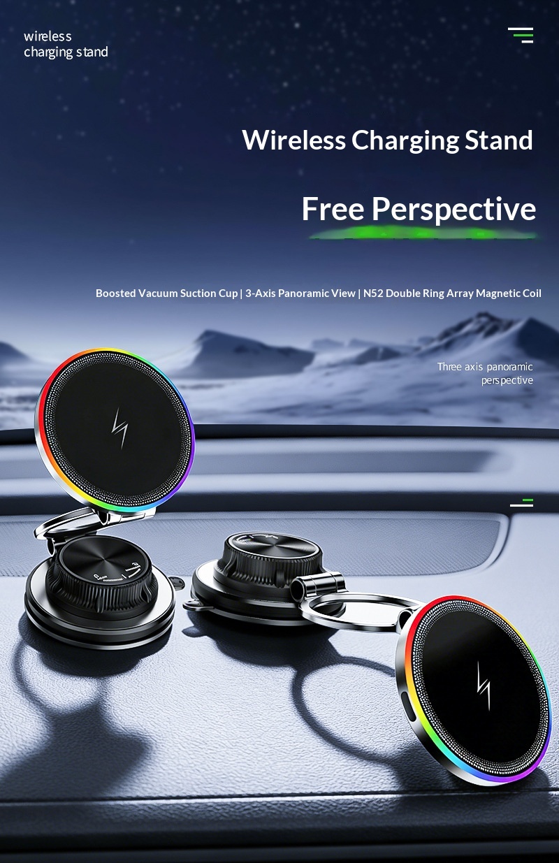 New Vacuum Adsorption Phone Wireless Charging Car Magnetic Holder_voghion.com