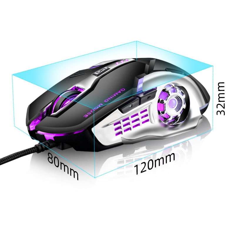 Juggernaut Clan Kleurrijke Gloeiende Bedrade Computer Peace Elite LOL PUBG Game Competitieve USB-muis_voghion.com