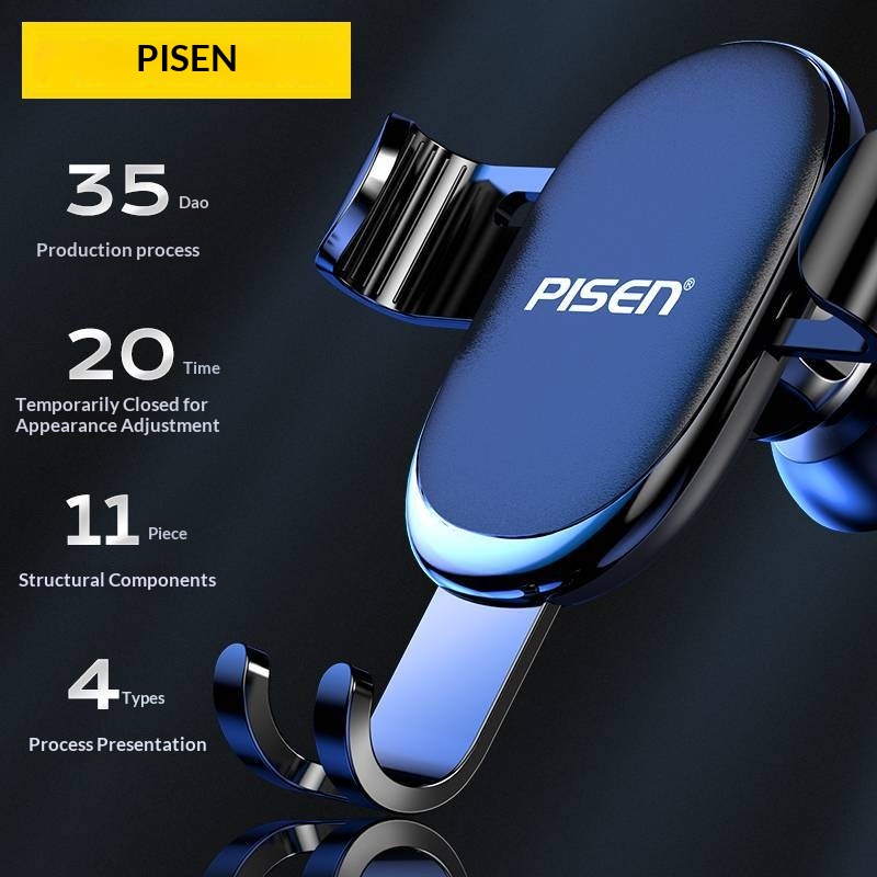 Supporto per telefono Pisen da auto con sensore di gravità, fissaggio fisso universale per bocchetta dell'aria_voghion.com