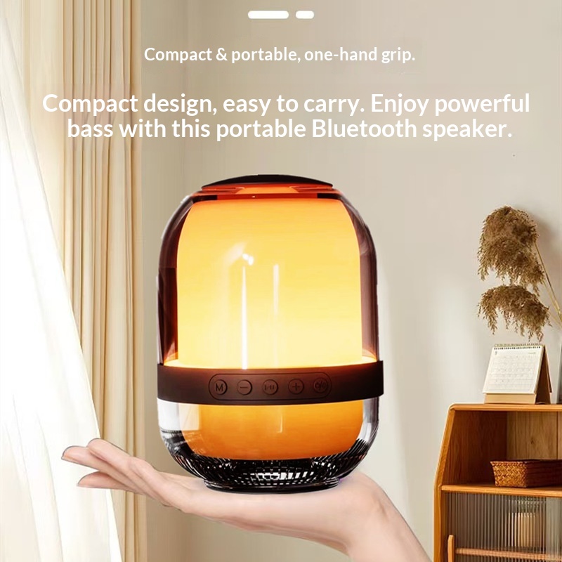 Draadloze, creatieve, transparante, glazen Bluetooth-autoluidspreker met hoog volume, kleurrijk, klein cadeau_voghion.com