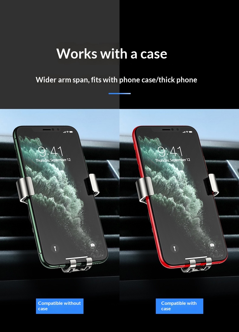 Suction Cup Air Vent Multi-Function Phone Gravity Car Navigation Holder_voghion.com