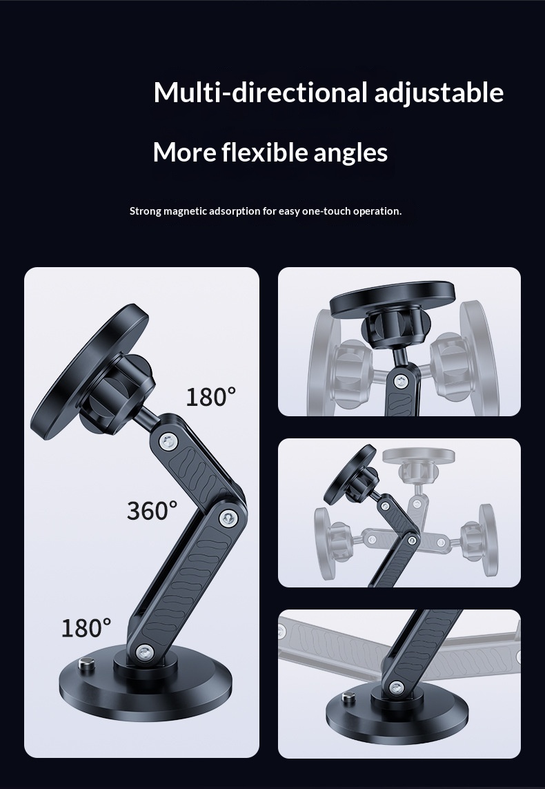 Support de téléphone magnétique pliable pour tableau de bord, universel, pour grille d'aération, support de navigation_voghion.com