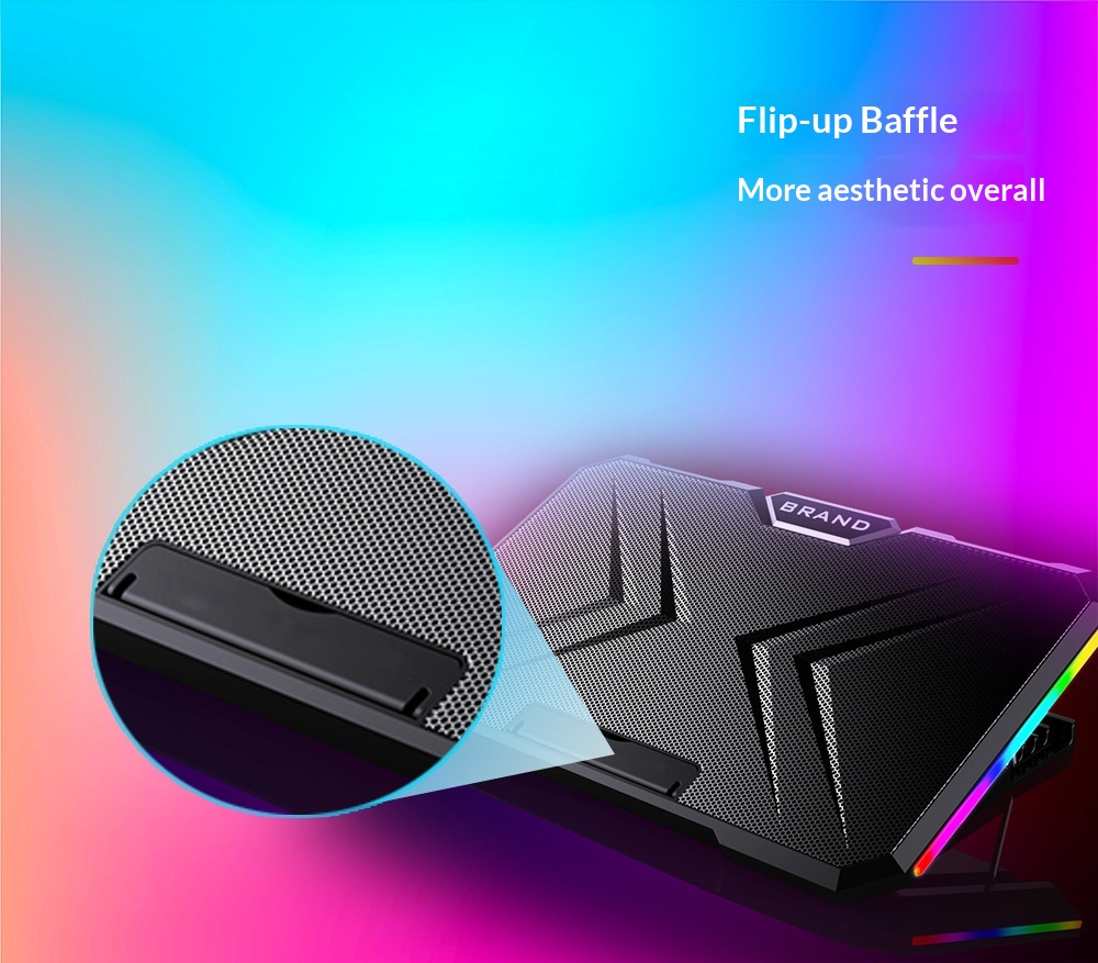 Cross-border RGB Cooler, Portable Computer Base, Large Fan Laptop Cooling Stand_voghion.com