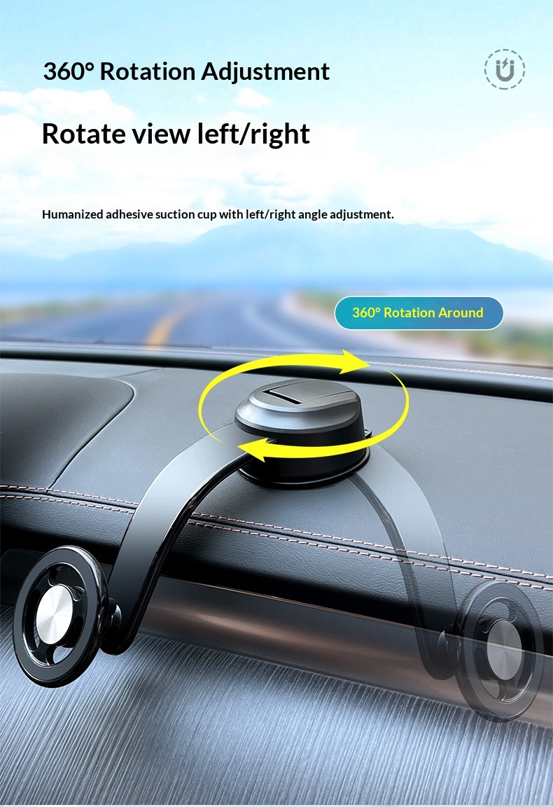 Support magnétique universel réglable pour téléphone de voiture avec navigation intégrée au tableau de bord (nouveau modèle 2024)._voghion.com