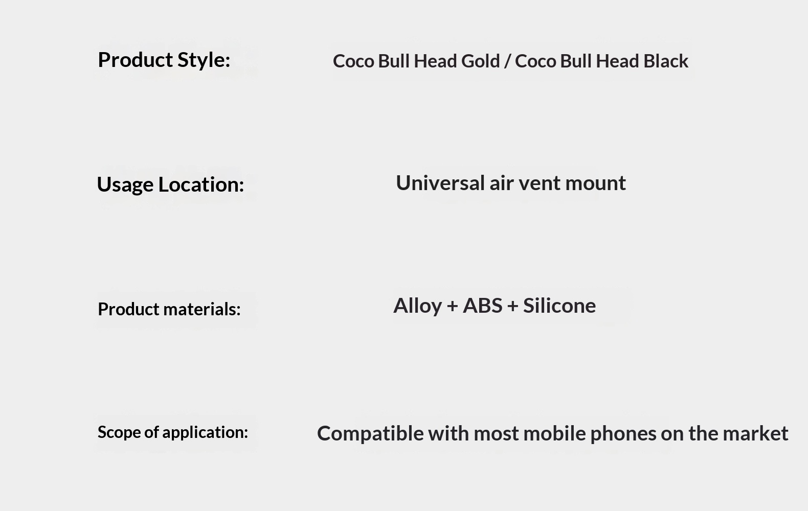 Supporto universale per telefono da auto con navigatore e bocchetta dell'aria, attacco a triangolo con testa di toro._voghion.com