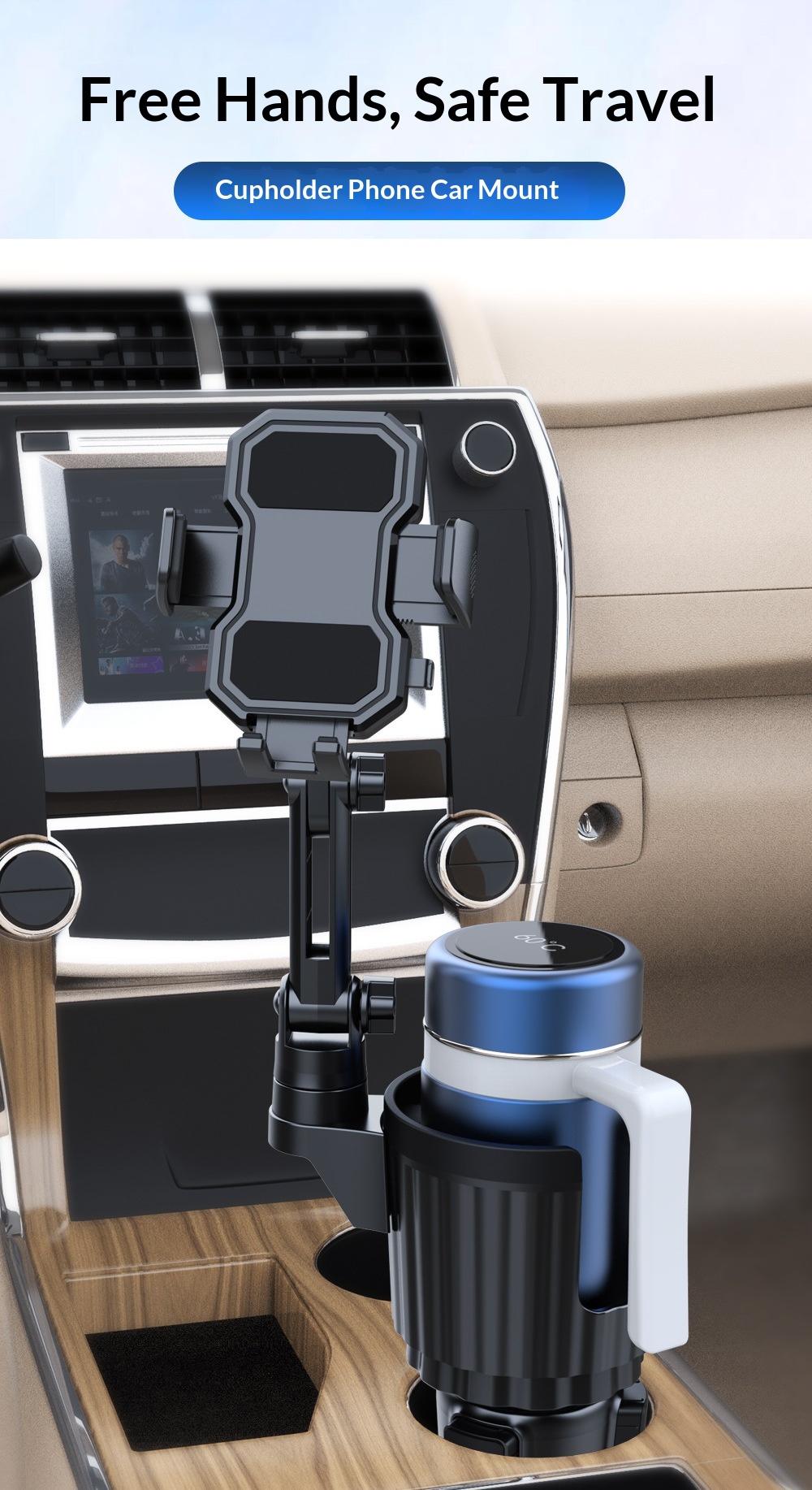 Handyhalterung Mit Becherhalter Für Mittelkonsole Navigation_voghion.com