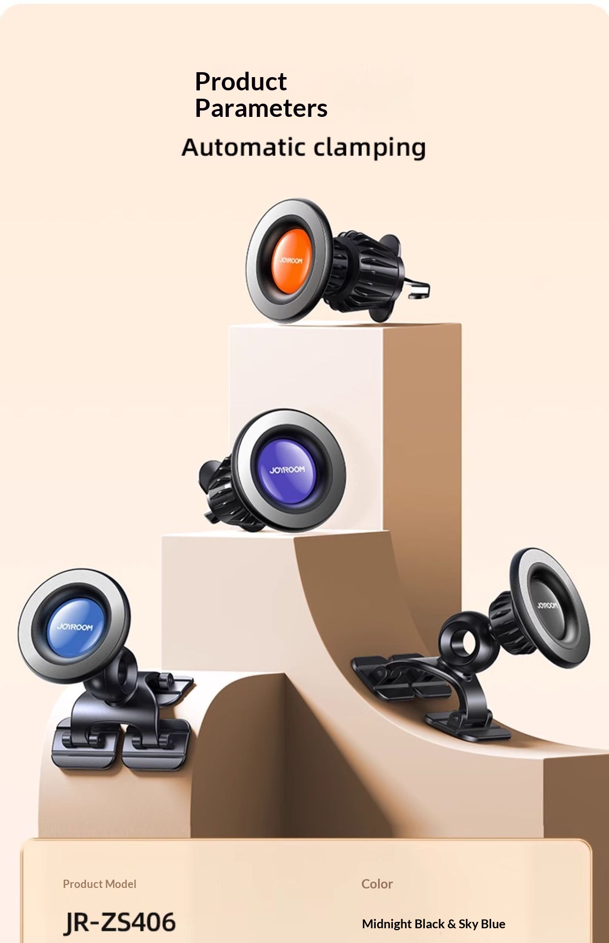 Support magnétique pour téléphone Joyroom pour grille d'aération, support de navigation pour voiture, fixation_voghion.com