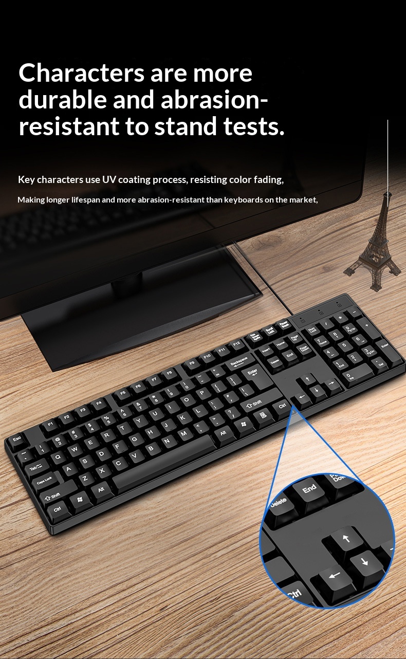 Wired Usb External Keyboard For Desktop And Laptop Computers_voghion.com
