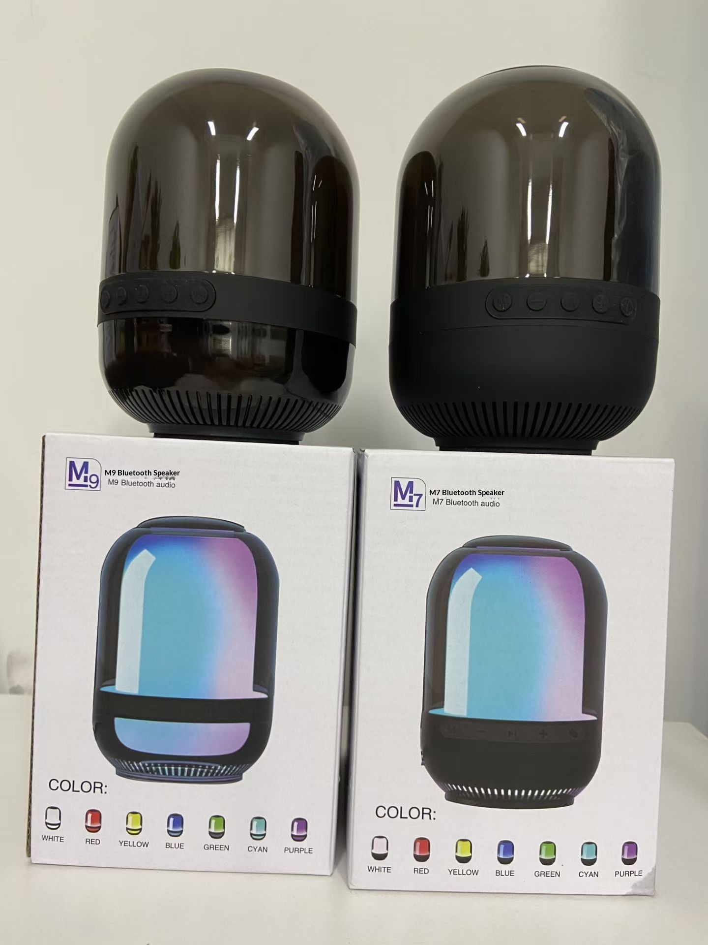 Draadloze, creatieve, transparante, glazen Bluetooth-autoluidspreker met hoog volume, kleurrijk, klein cadeau_voghion.com