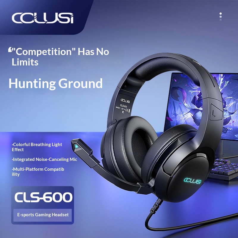 Cross-border CSL-600 Computer Headset, Over-ear Wired Gaming E-sports Headset Desktop And Laptop, With Microphone For Playing Game_voghion.com