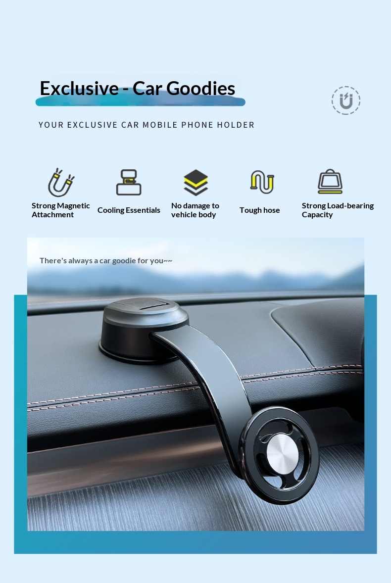 Support magnétique universel réglable pour téléphone de voiture avec navigation intégrée au tableau de bord (nouveau modèle 2024)._voghion.com