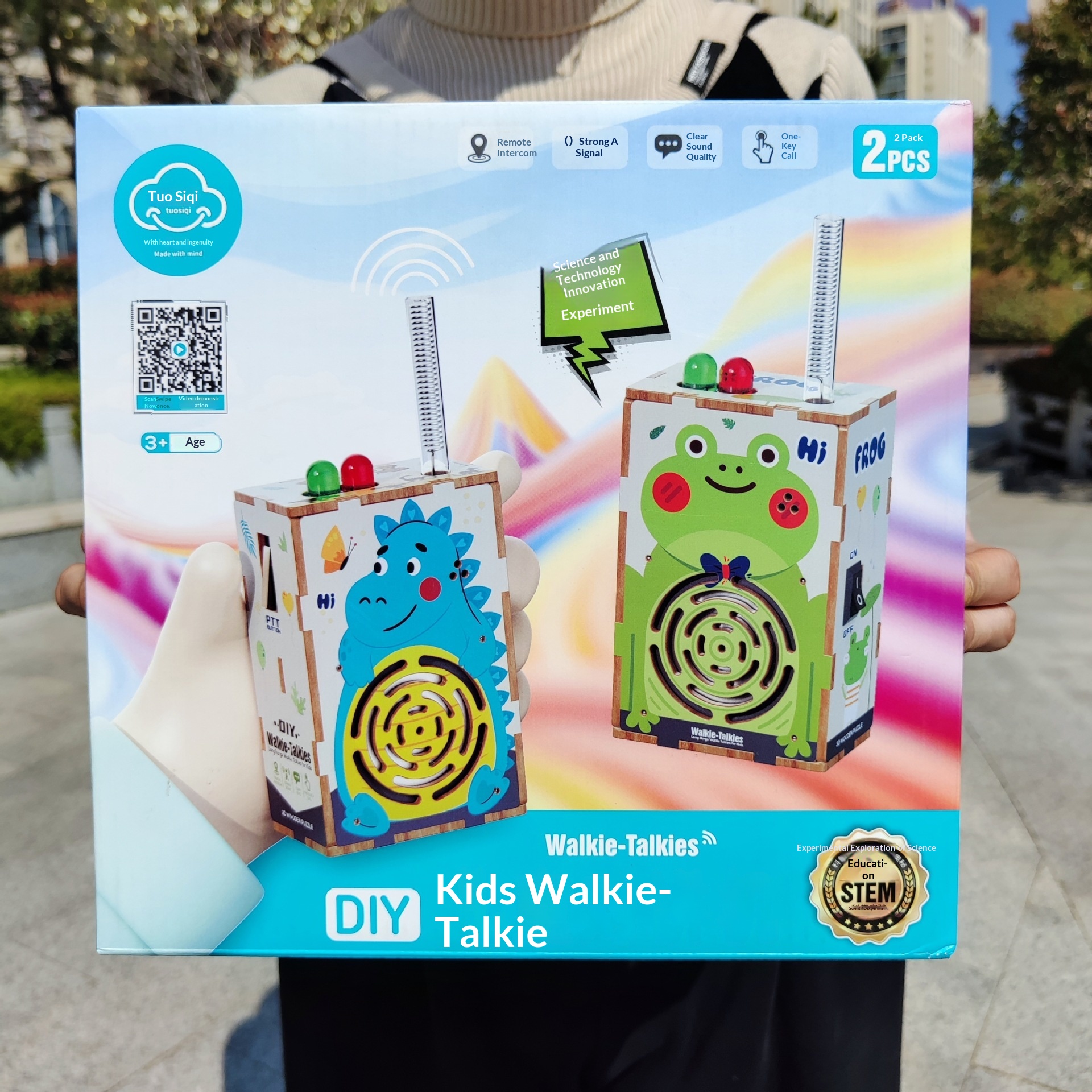 Children's Handmade DIY Assembly Cartoon Walkie-Talkie Educational Toy Parent-Child Interactive Gift_voghion.com