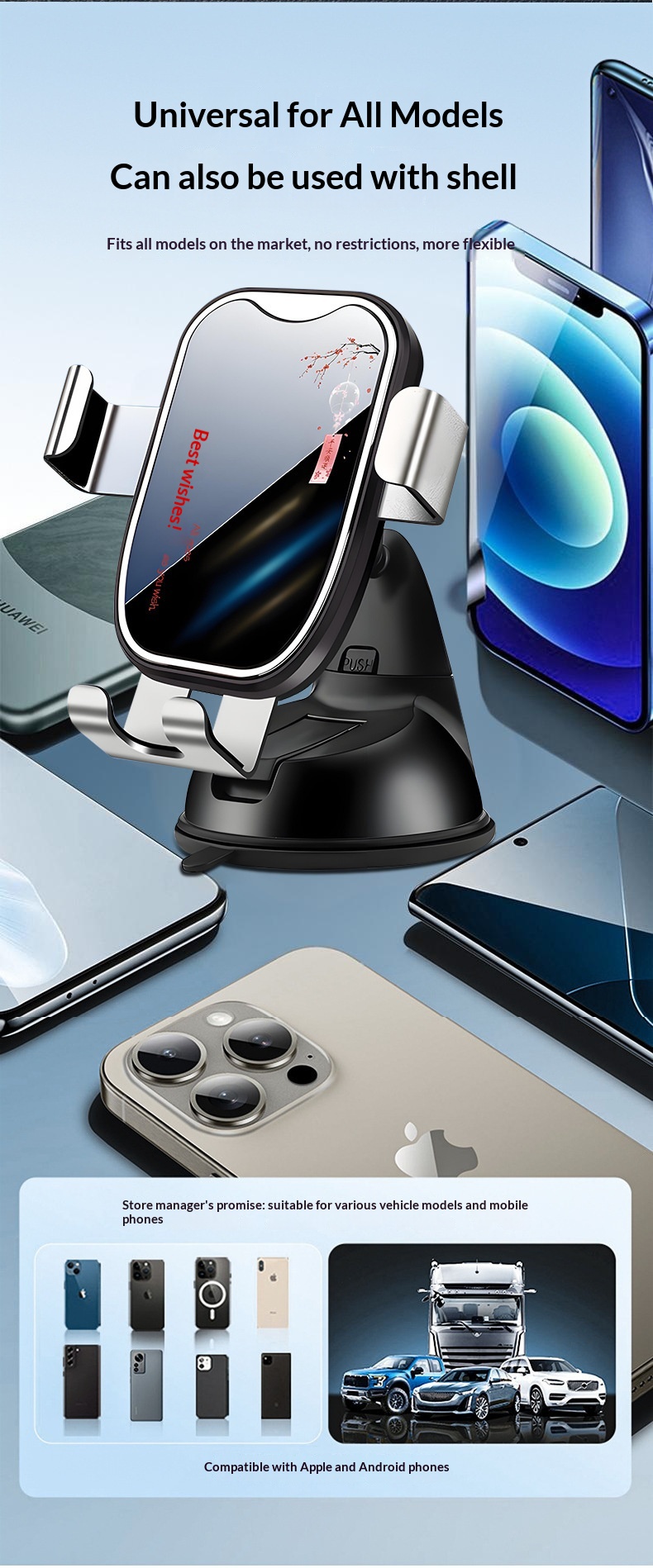 Supporto per telefono a ventosa universale 2025, supporto a gravità in metallo creativo per cruscotto auto e navigatore_voghion.com