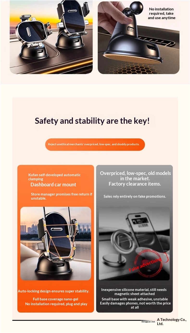 Phone Holder 2025 New Suction Cup Type Universal Navigation Fixed Support Stand For Car Dashboard_voghion.com