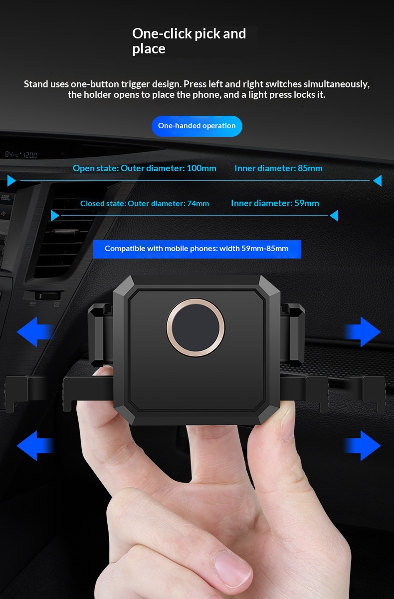 Supporto universale multifunzionale per telefono con ventosa telescopica per auto, da fissare alla bocchetta dell'aria._voghion.com