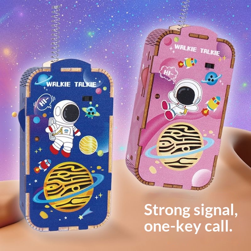 Children's Walkie-Talkie Science Experiment Educational DIY Wooden Technology Small Craft Wireless Communication Toy_voghion.com