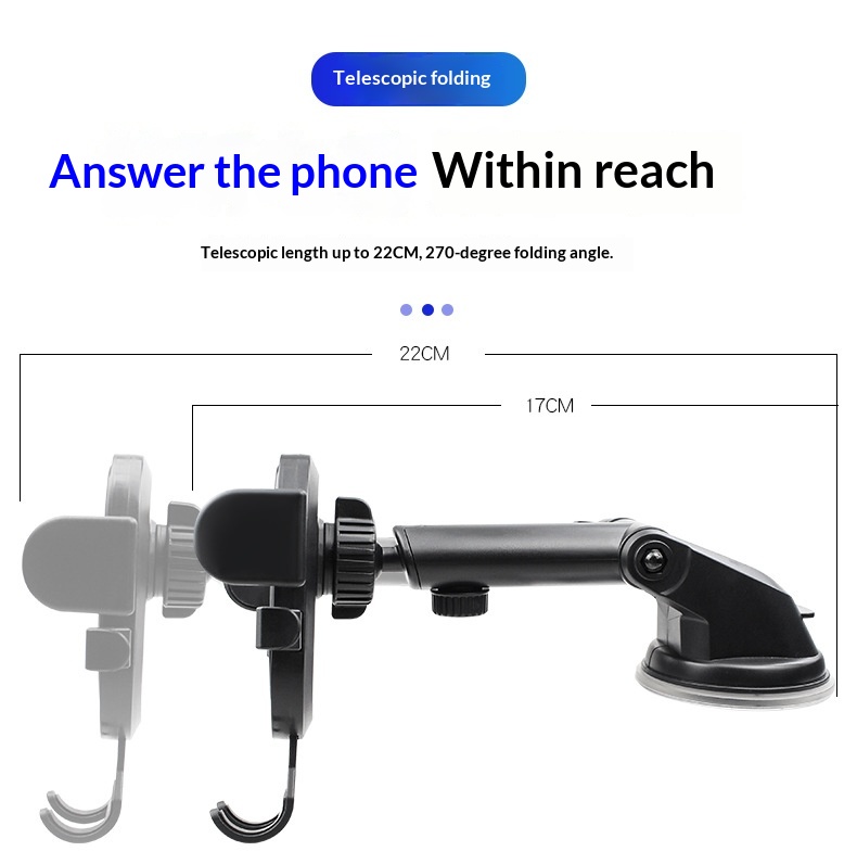 New Automatic Locking Air Vent Phone Holder, Retractable Suction Cup Car Mount_voghion.com