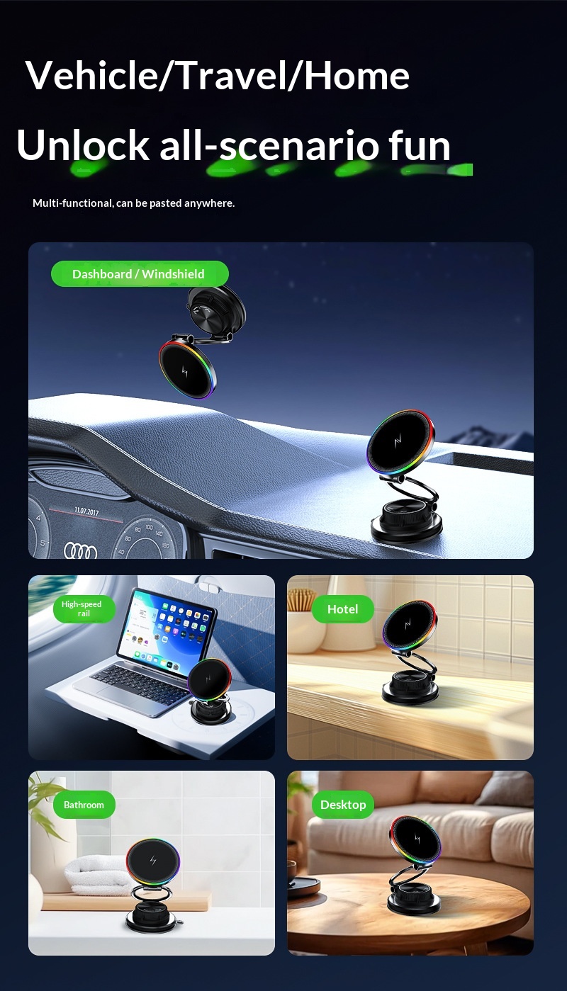 New Vacuum Adsorption Phone Wireless Charging Car Magnetic Holder_voghion.com