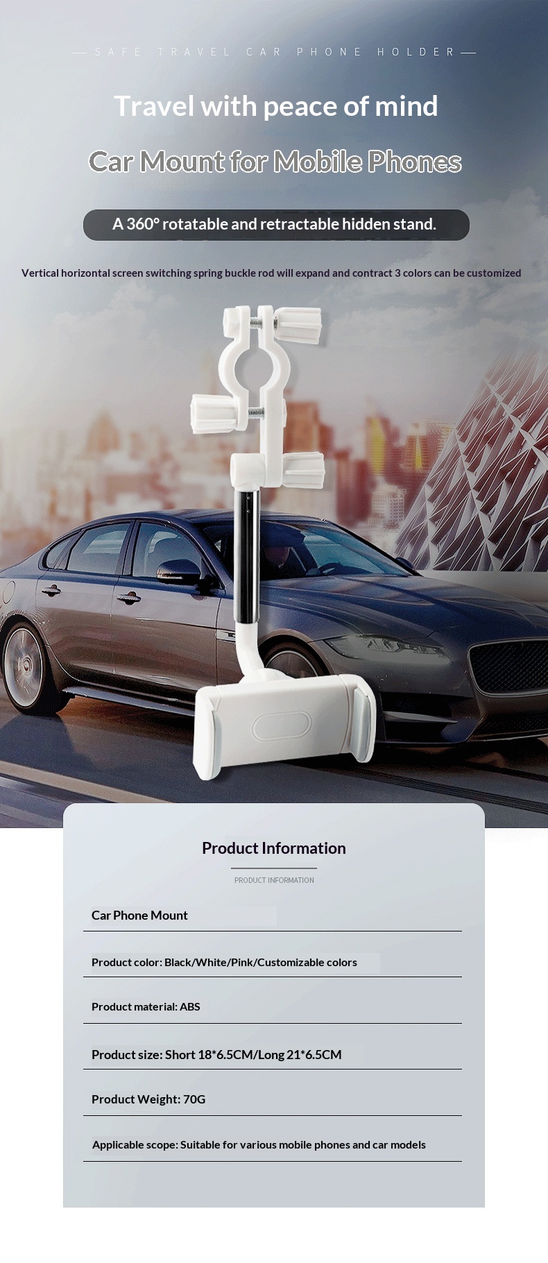 Cross-border Rearview Mirror Holder, Multifunctional Interior Accessory, Car Navigation Phone Holder_voghion.com