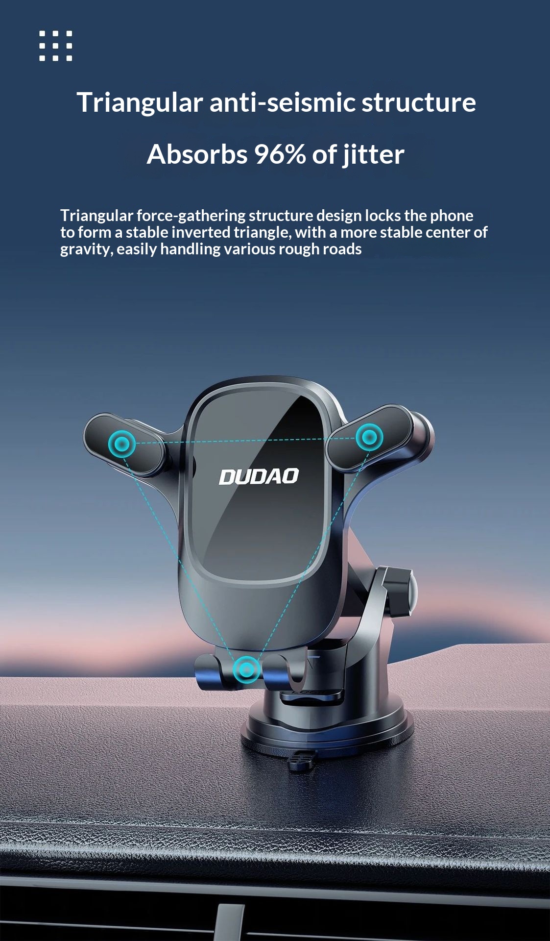 Supporto per telefono con ventosa F5Pro+ unico, da fissare alla bocchetta dell'aria, al cruscotto, al navigatore e all'auto._voghion.com