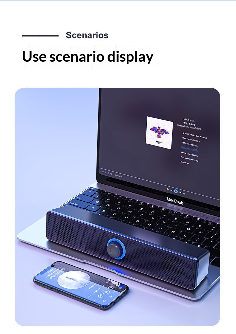 Cross-border E-350TS Long Strip Small Computer Desktop Laptop Home Speaker Wired Subwoofer_voghion.com