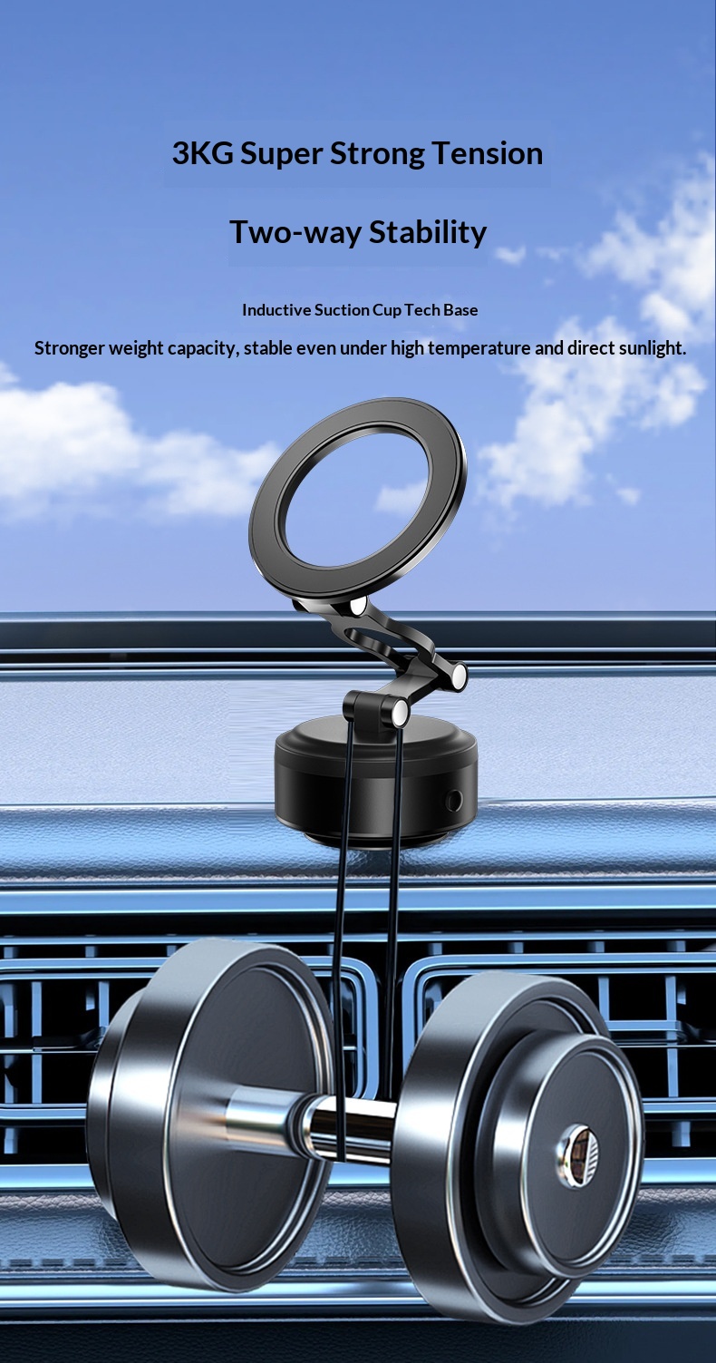 Cross-border Phone Holder 360°Rotating Car Center Console Navigation Electric Magnetic Suction Bracket_voghion.com