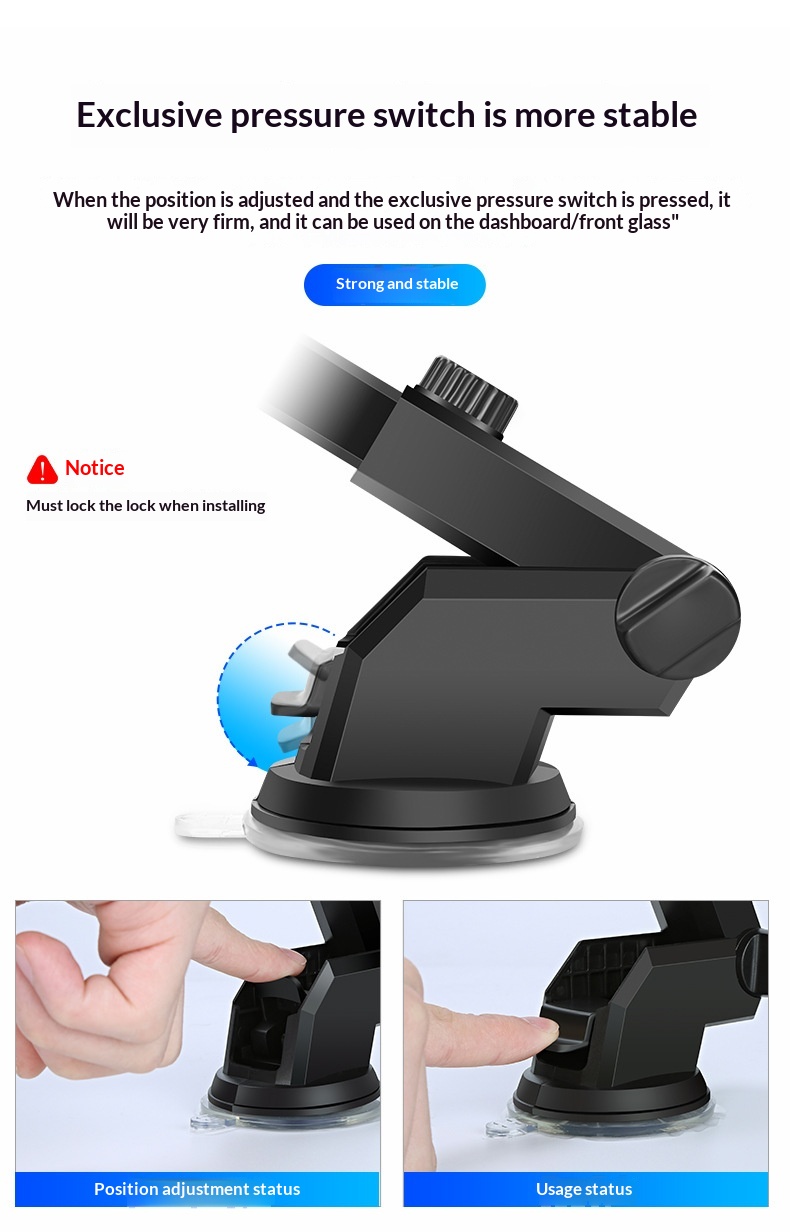 Supporto universale multifunzionale per telefono con ventosa telescopica per auto, da fissare alla bocchetta dell'aria._voghion.com