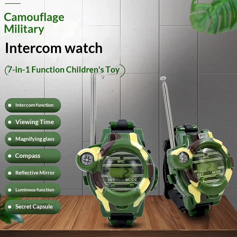 Cross-border Camouflage Military Field Children's 7-in-1 Parent-child Smart Toy Watch Walkie-talkie Pair_voghion.com
