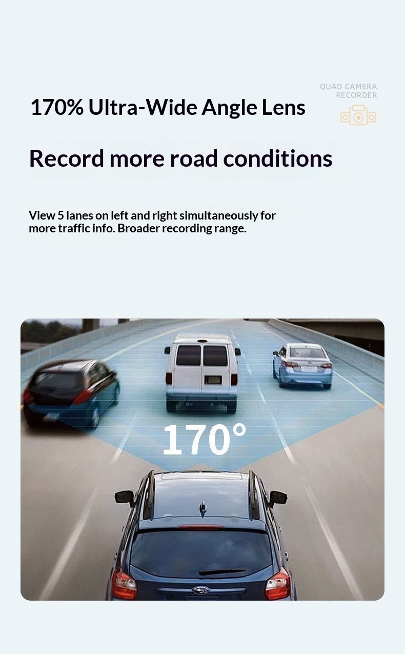 Dashcam 2k hd med inspelning fram och bak samt backkamera_voghion.com