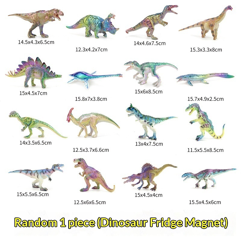 Cross-Border Creative Fridge Magnets Colorful Solid Simulation Dinosaur Model Children's Toy Set Decoration_voghion.com