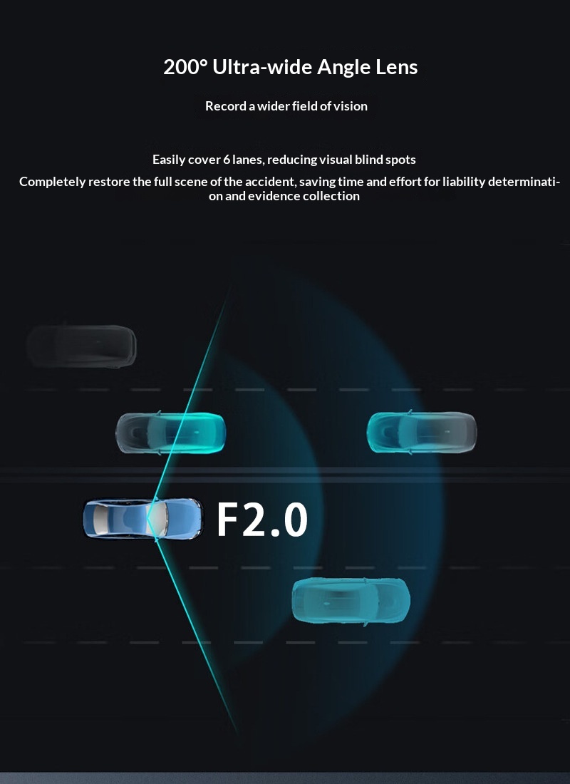 Dashcam 2k fram- och backkamera med parkeringsövervakning_voghion.com
