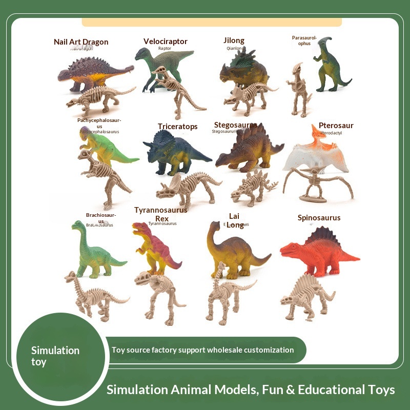 New Jurassic Model Toy 2inch Dinosaur Skeleton, Tyrannosaurus Rex, Pachycephalosaurus, Children's Small Toys Wholesale_voghion.com
