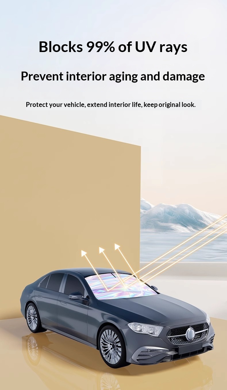 Protezione solare laser per interni auto, parasole rinfrescante per parabrezza anteriore_voghion.com
