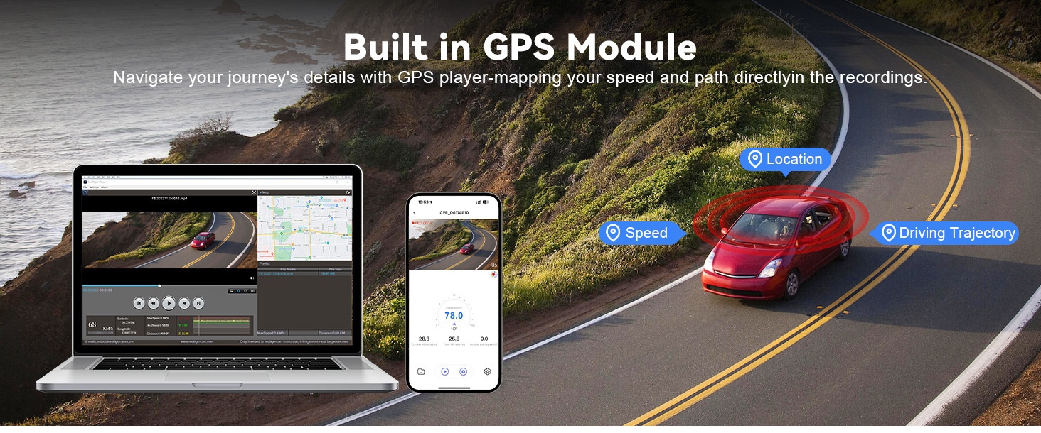 4k Dashcam Mit Front- Und Rückkamera Gps Und Nachtsichtmodus_voghion.com