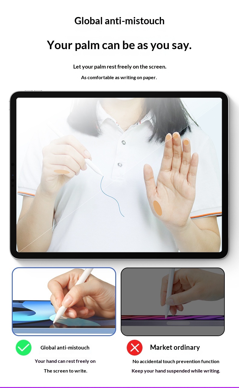 Stylet magnétique rechargeable capacitif compatible avec iPad Touch et écran tactile Bluetooth_voghion.com