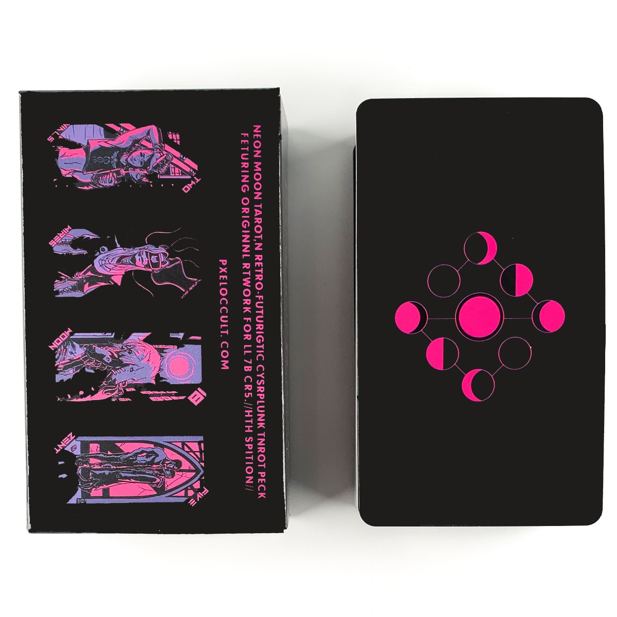 Cyberpunk Neon Moon Tarot Cards_voghion.com
